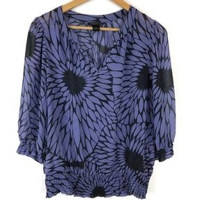 August Silk | Semi Sheer Sunflower Blouse